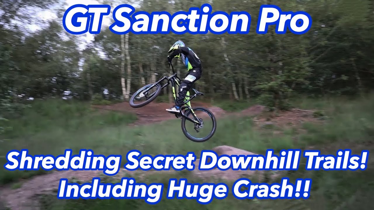 GT Sanction Pro Shredding Secret Downhill Trails - Huge Crash!!!