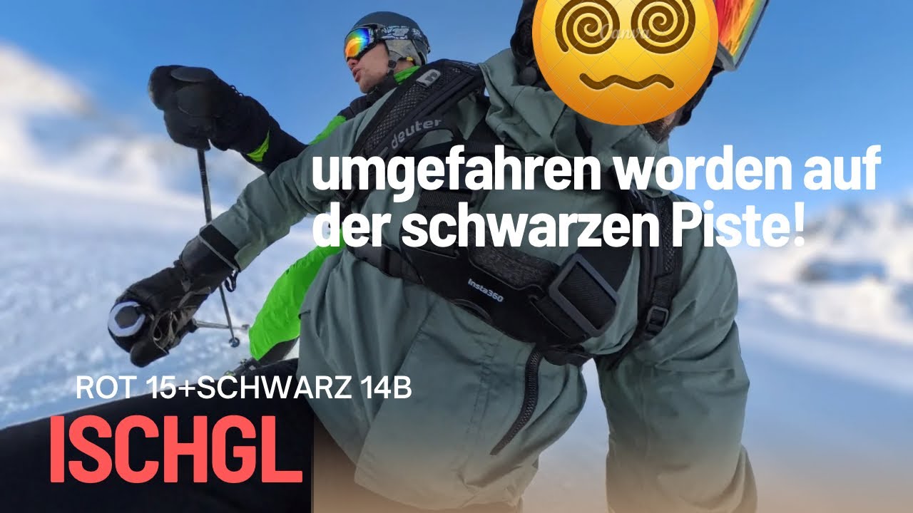 Umgefahren  worden auf der schwarzen Piste.  Pisten 15 (red) + 14b (black) Ischgl