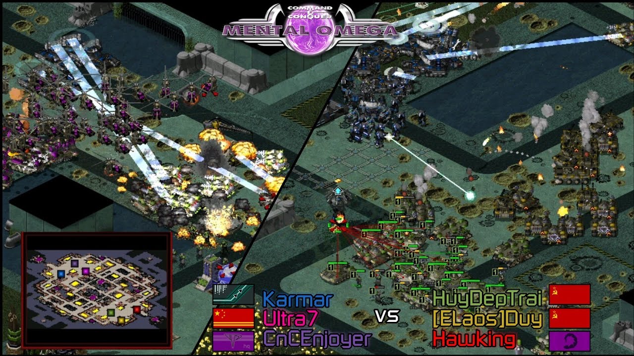Super Bizzare Game - Mental Omega 3.3.6 - Multiplayer 3v3 PvP - Russia/Russia/SC vs Haihead/HQ/China