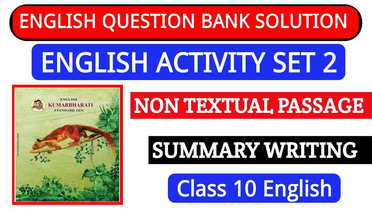 English Question Bank Solution for 10th English | Solution of Non Textual Passage|Summary Writing|