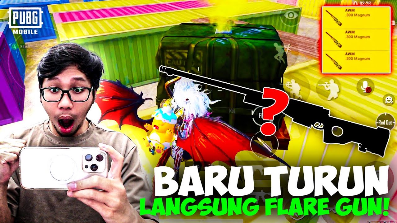 BERUNTUNG BANGET! LANGSUNG DAPAT FLARE GUN! ISINYA SNIPER TERBAIK!  - PUBG MOBILE