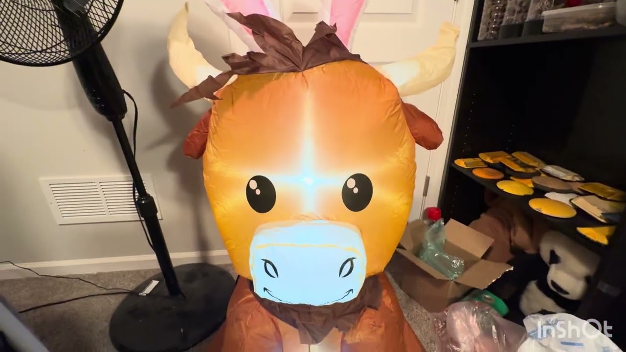 Gemmy Inflatable Easter Highland Cow Review