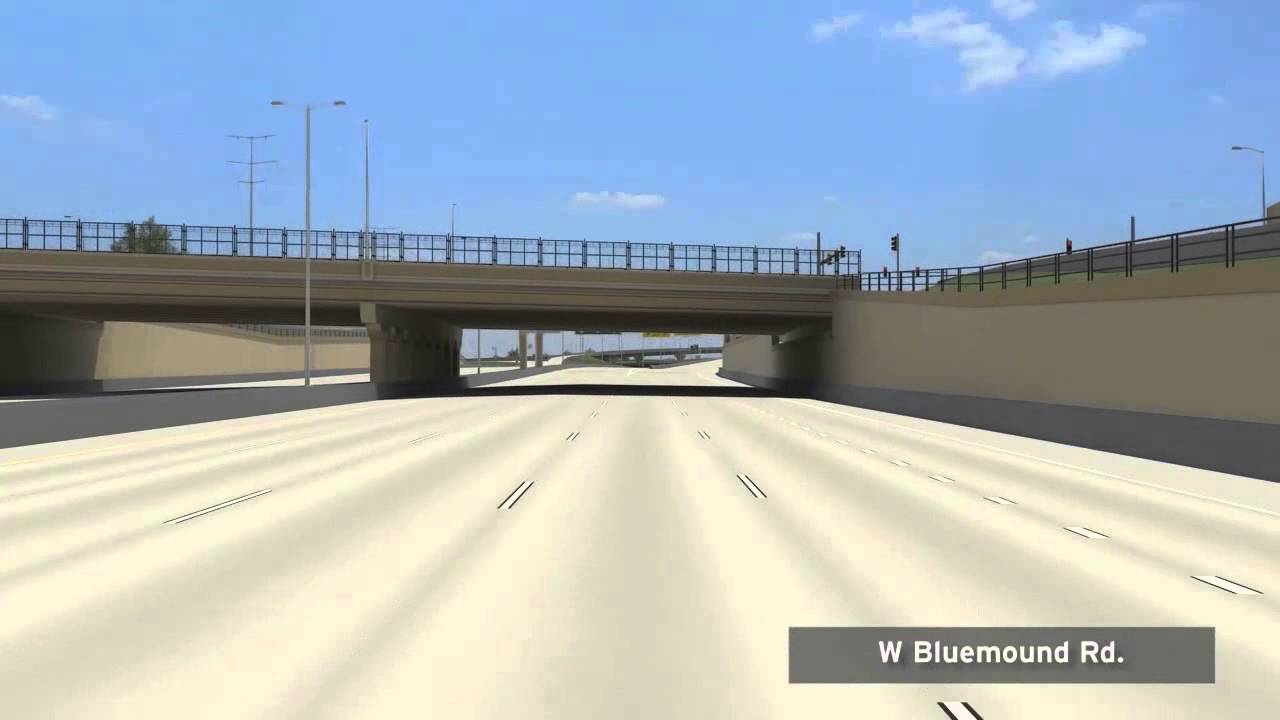 Zoo Interchange, US 45 SB to I-94 EB Animation