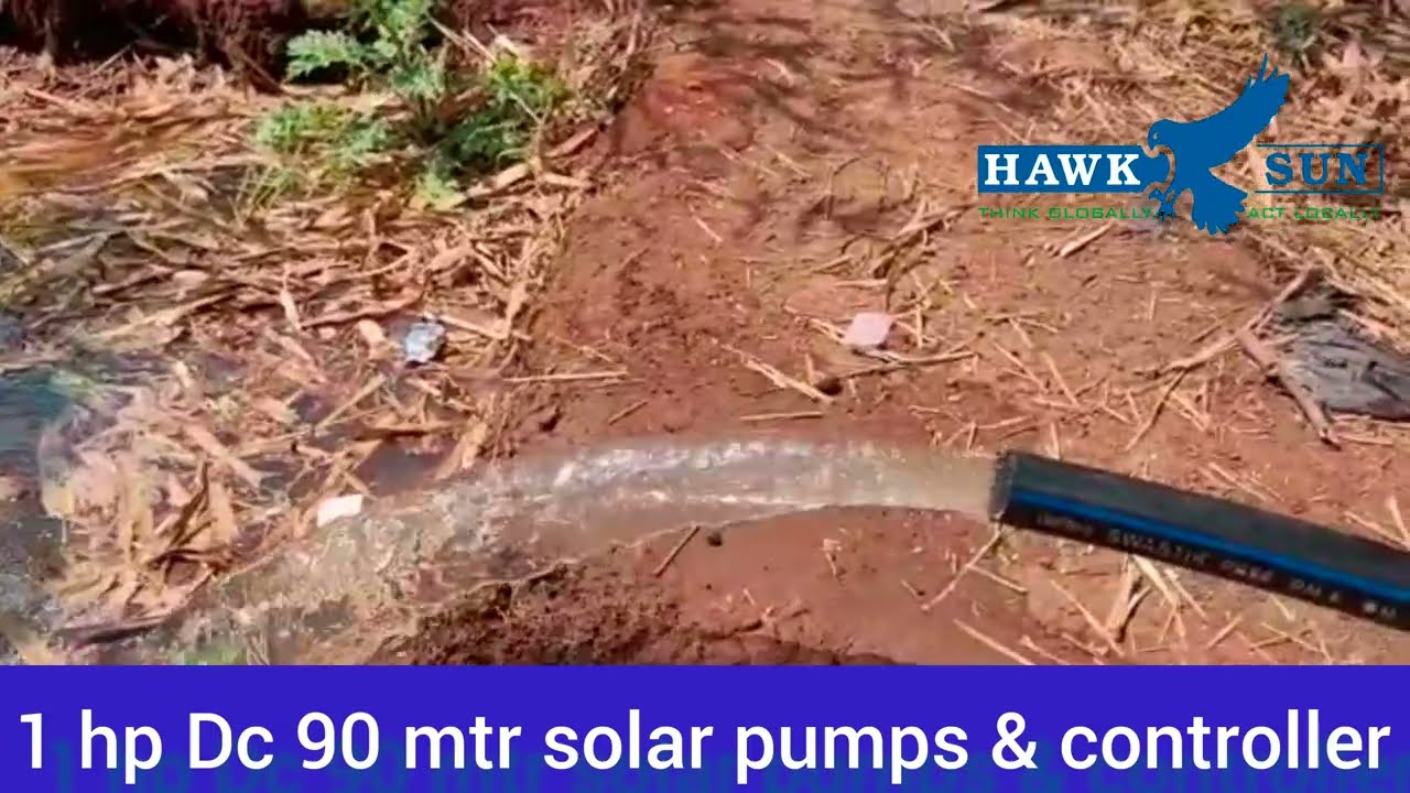 1 hp 90 mtr dc solar pump & controller #dcsolarpump #solarpump #solarsystem #hawksun #solar #viral