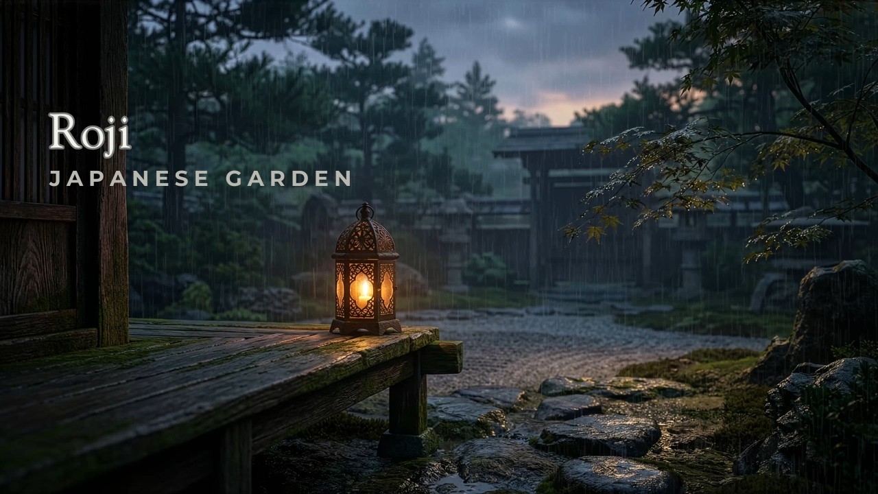 Gentle Minimalist Rain Ambience for Stress Relief | Dawn Japanese Garden 🎋