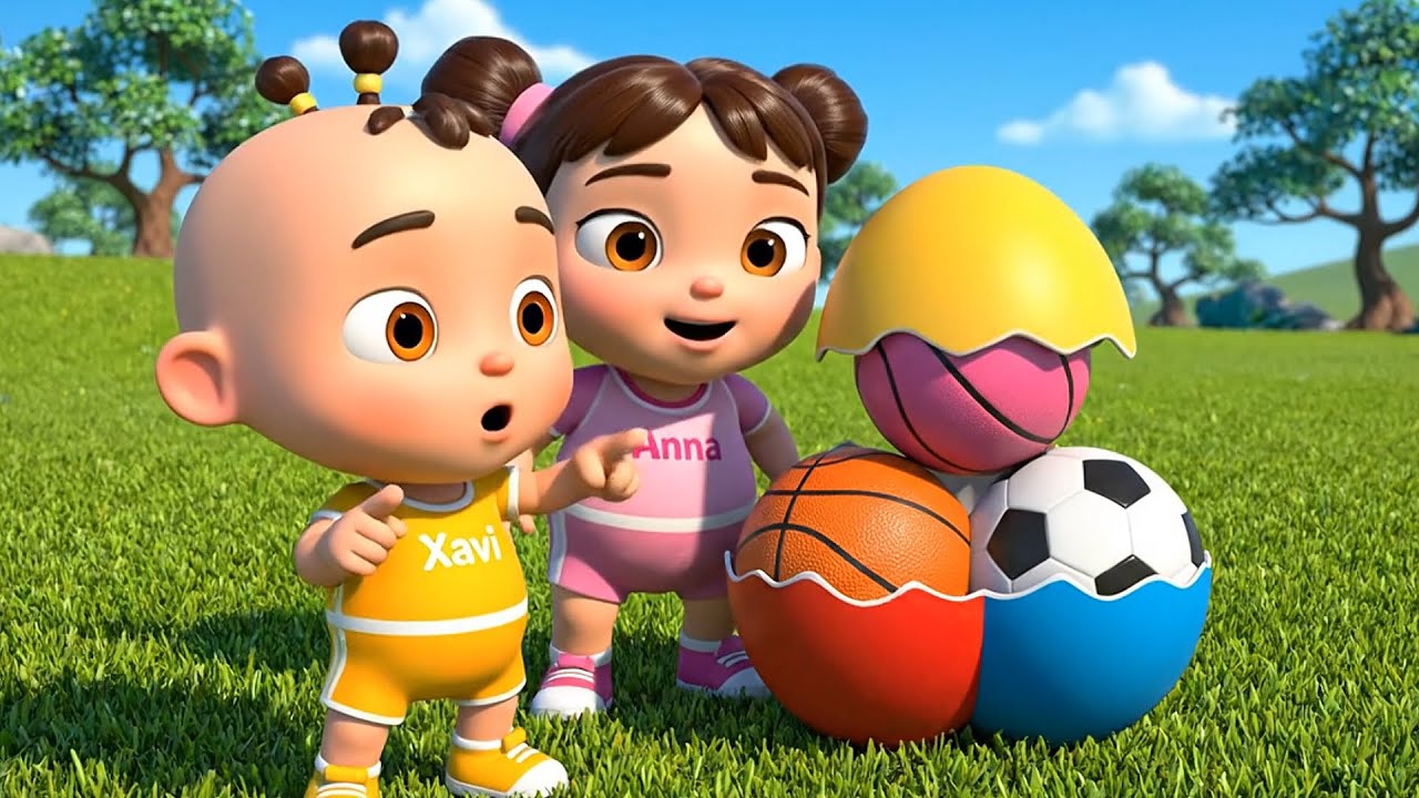 Sport Balls Song with Surprise Eggs +More Kids Songs & Nursery Rhymes | Xavi and Anna Sport Balls