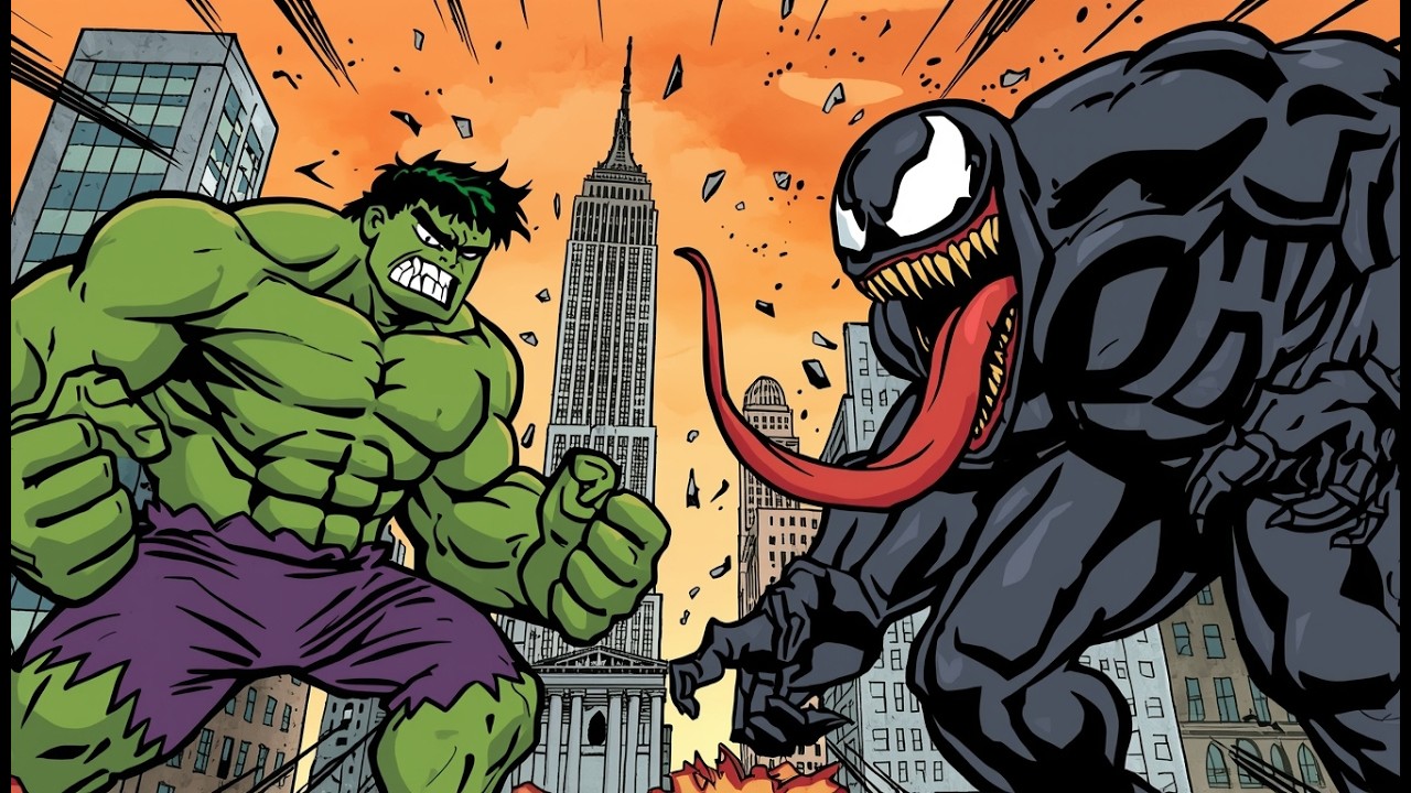 Spider Man & Hulk vs Giant Venom – City Destroyed🔥