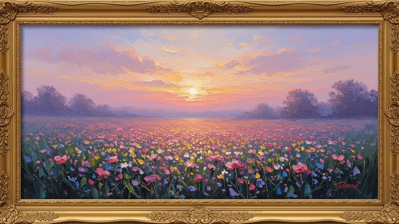 Frame TV Art with Music: Lavender Dreams: A Serene Journey Through Purple Fields