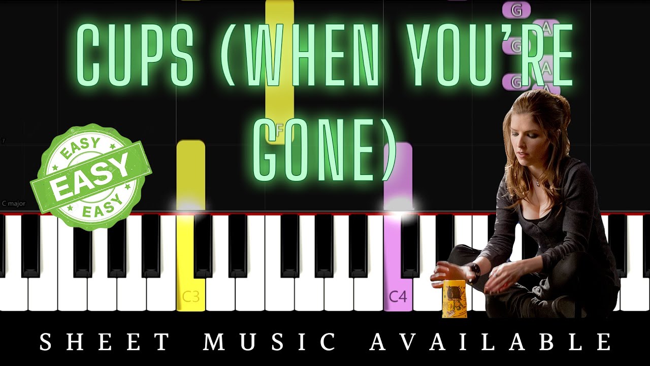 Pitch Perfect - Cups (When I'm Gone) (Easy Piano Tutorial)