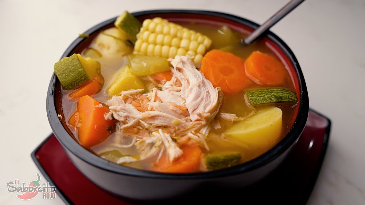 Delicioso Caldo de Pollo con Arroz - 