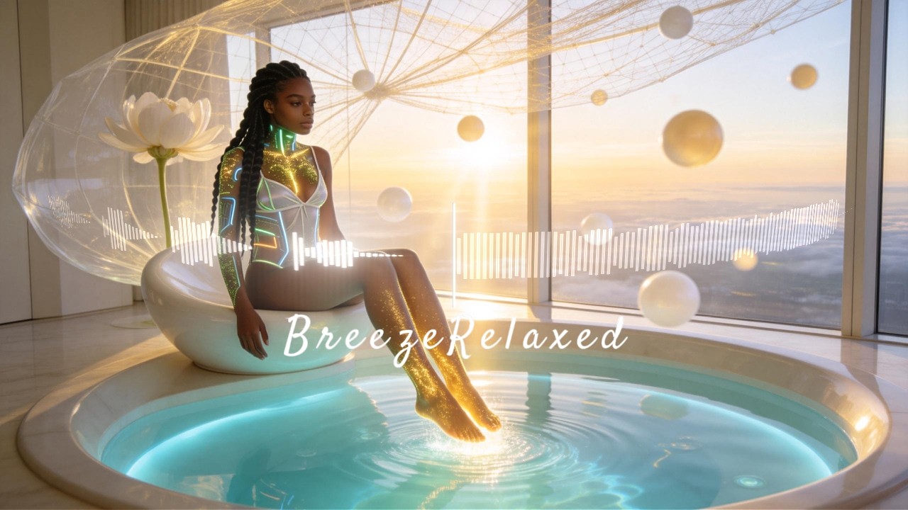 Sacred Dawn: Harp & Ethereal Choir in a Solarpunk Sanctuary