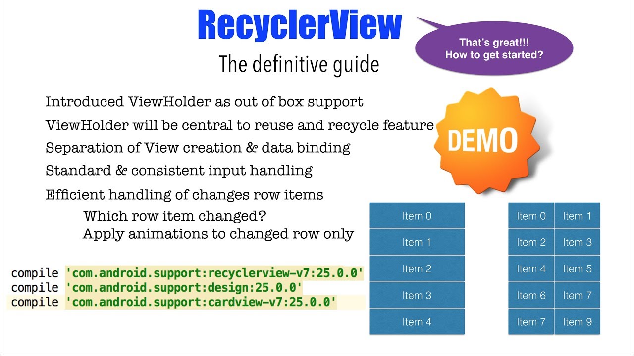 RecyclerView - Part 5, The definitive guide