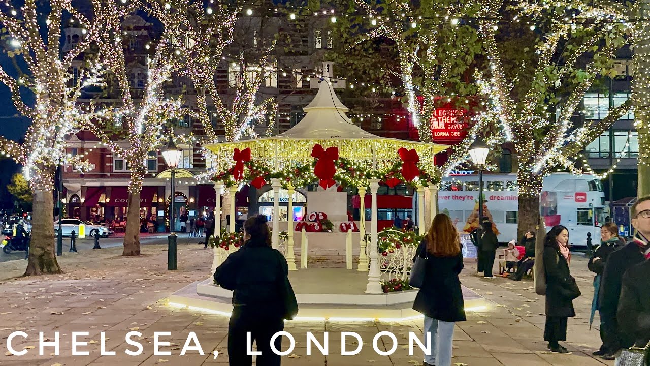 Luxury London Christmas Walk Tour 2024 | Central London Christmas Lights | King’s Road Sloane Square