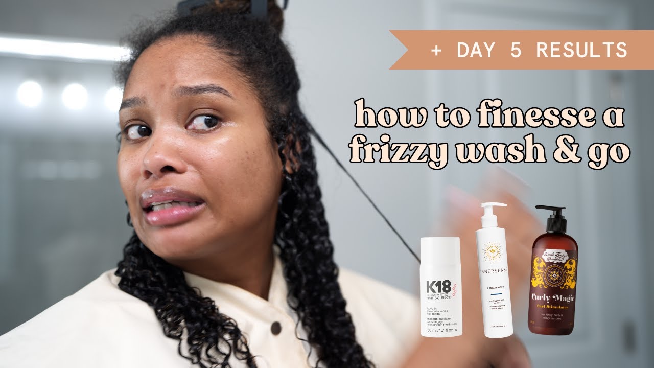 a WEEK with my hair: trying a new combo, how to fix a frizzy wash and go + nighttime routine