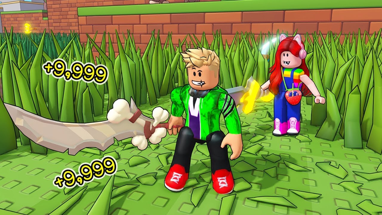 ใช้ดาบยักษ์มาตัดหญ้า! ⚔️ พี่เอกสายโหดโชว์ฟันหญ้าขาดกระจาย!! - Roblox Grass Cutters [vaha555]