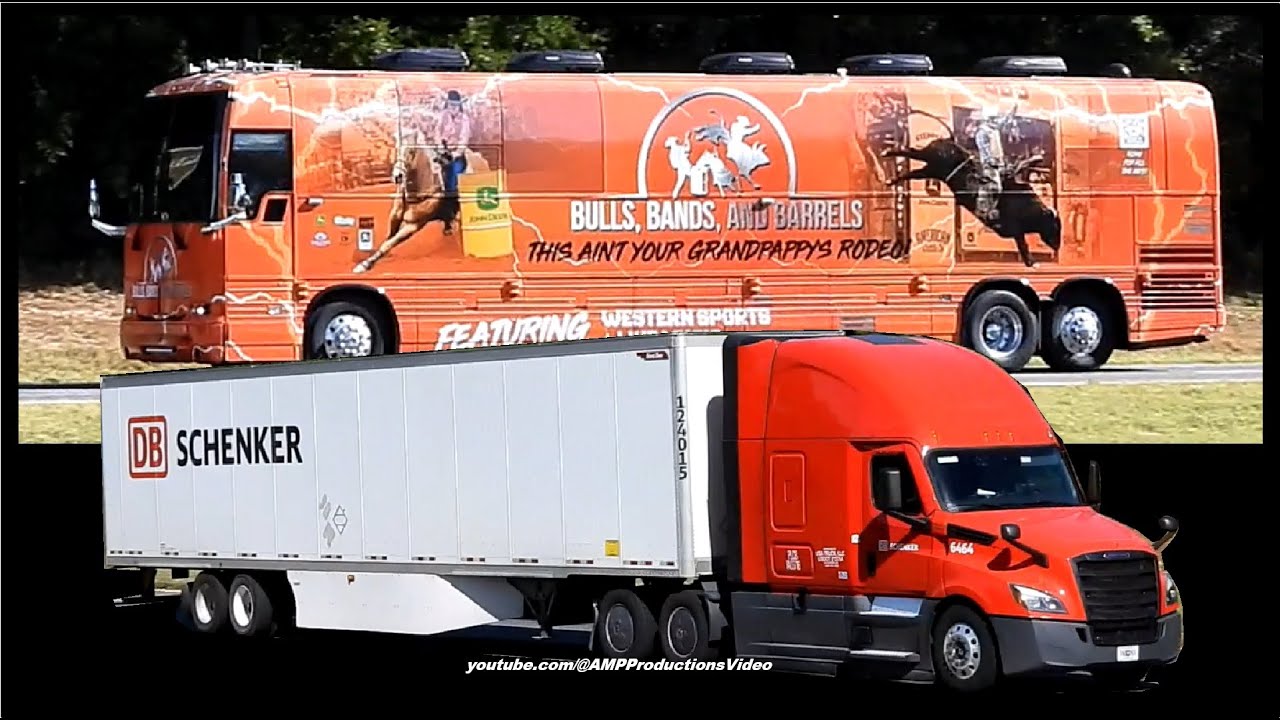 Bulls, Barrels & Big Rigs &ndash; DB Schenker Freightliner Cascadia Caught Live! | Truck spotting 111525