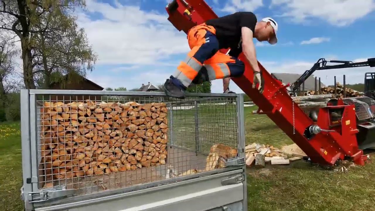 6 cubic meters of firewood in car trailer