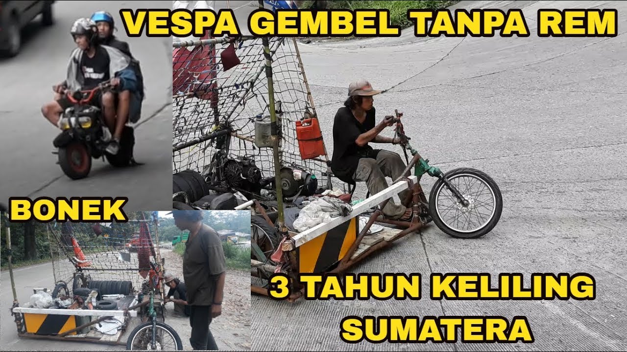 Aksi Nekad, Manuver Extreme Vespa Gembel di Tanjakan Sitinjau Lauik