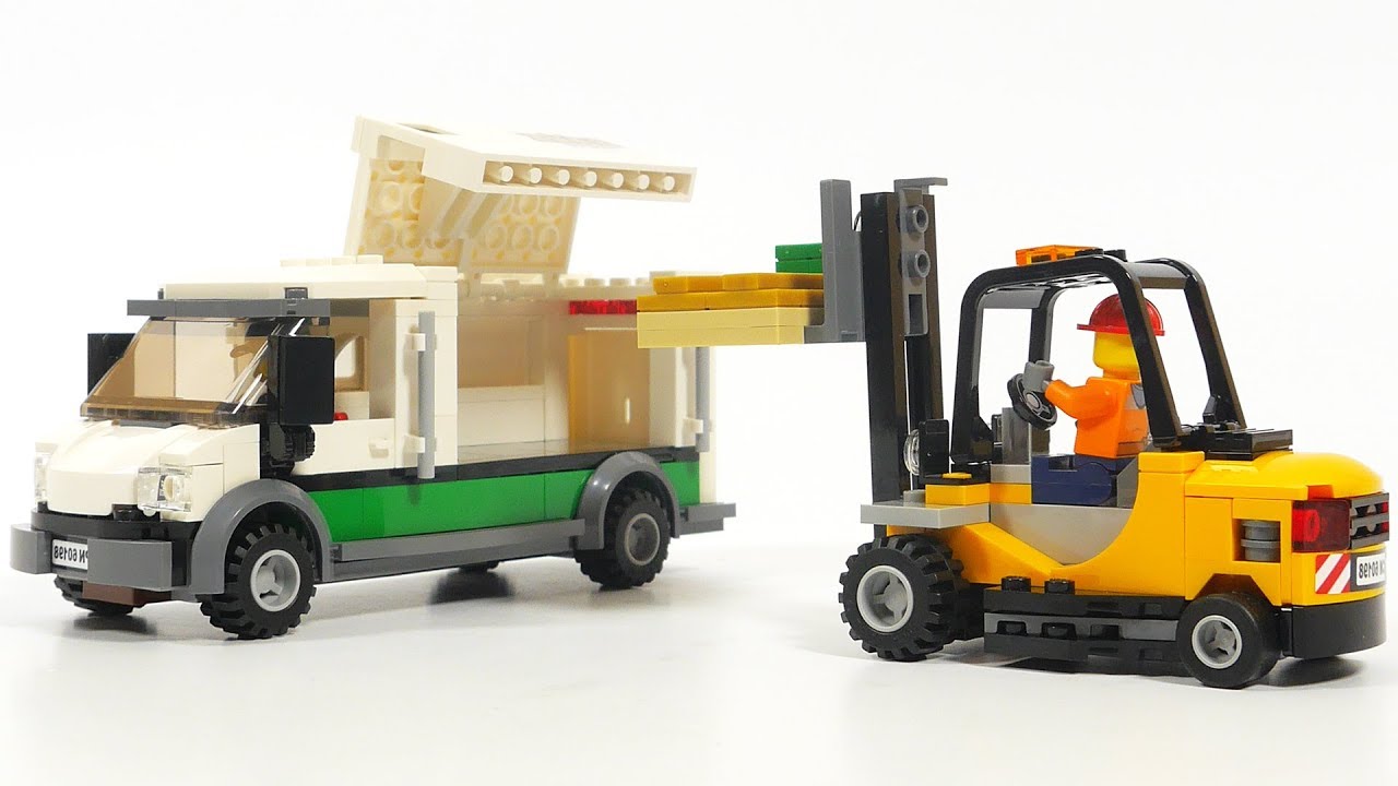 Lego City 60198 Cargo Train - armored bank truck and forklift - Lego Speed Build
