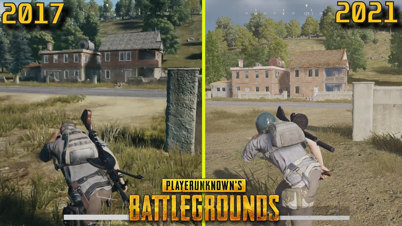 Сравнение графики PUBG 2017 и 2021