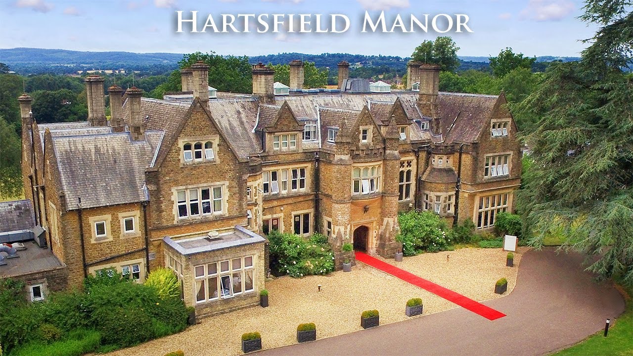 Hartsfield Manor: Hotel Aerial video Betchworth surrey of Hartsfield Manor Hotel
