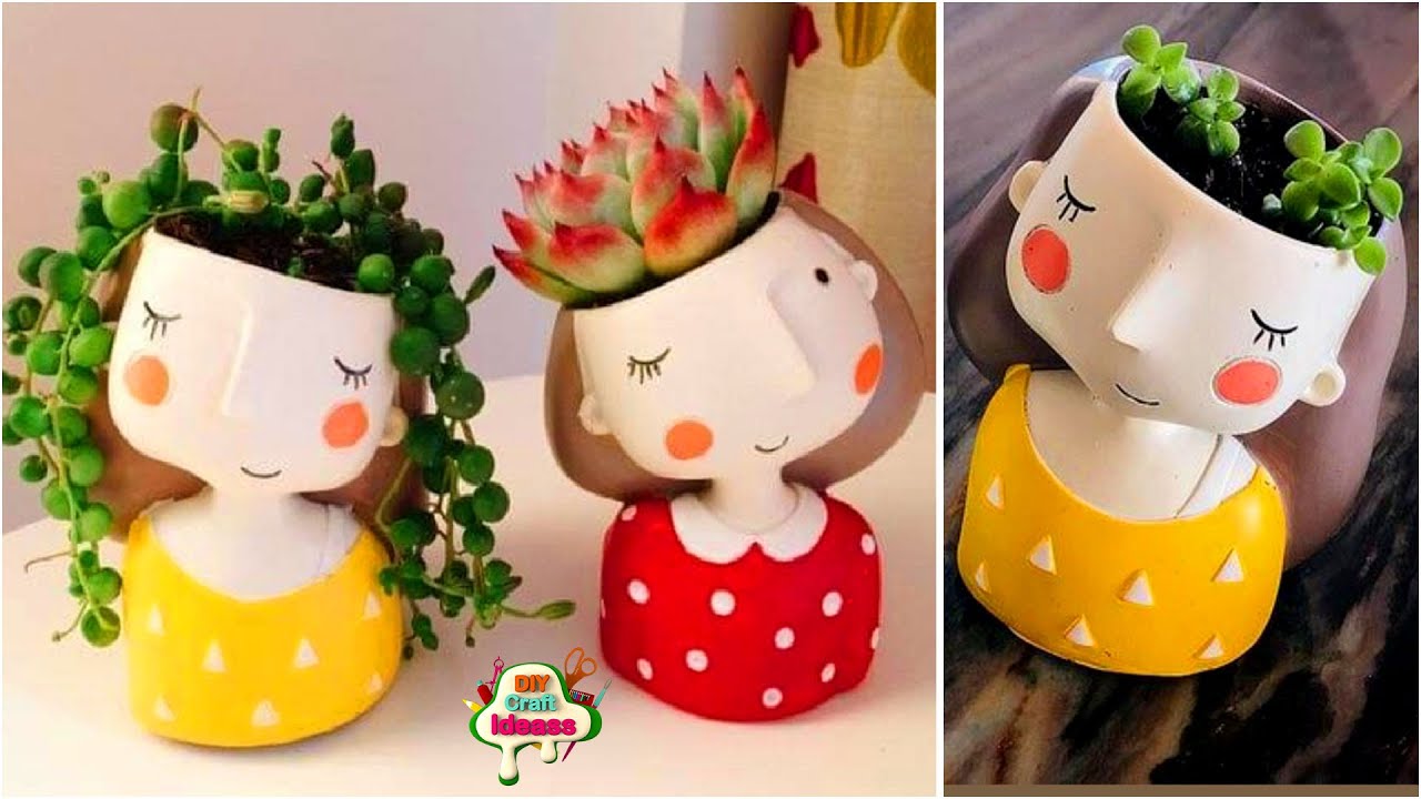 Best out of waste bottle | Cute doll with pots | Planter with plastic bottle | Arush diy craft ideas