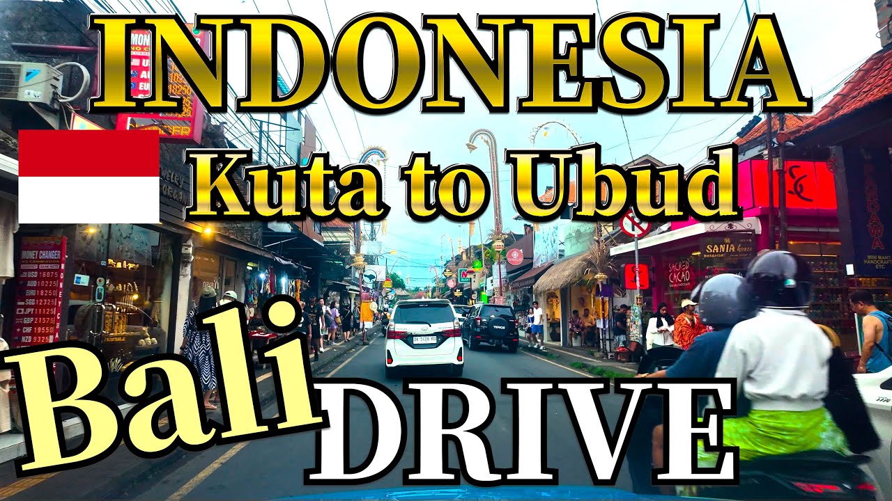Bali Drive Kuta to Ubud | Goa Gajah & Jalan Raya Ubud | Scenic Indonesia Travel 【4K】