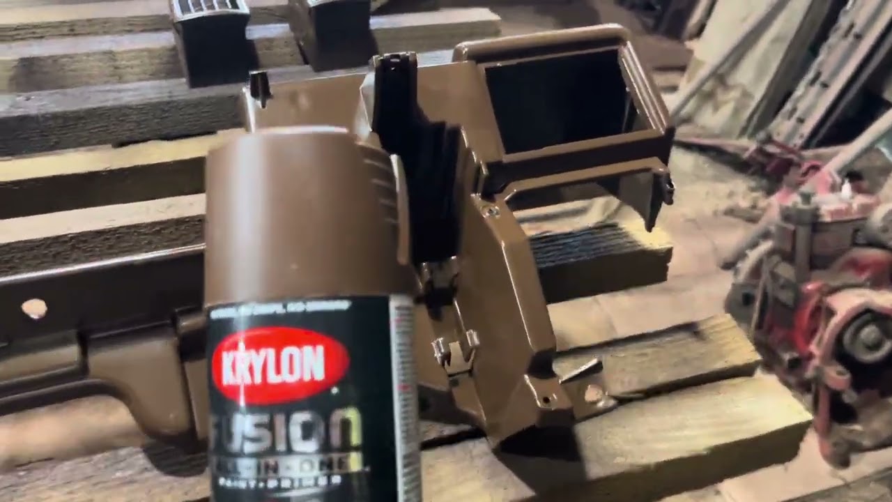 Krylon Fusion Spray paint. Gloss paint in a spray can. Ms. Gay & Jiggs 