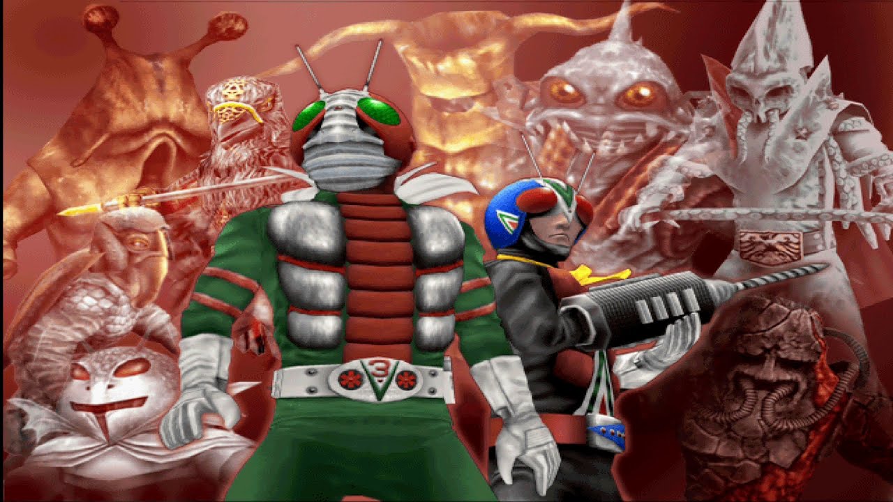 KAMEN RIDER SEIGI NO KEIFU~(PLAYSTATION 2)~KAMEN RIDER V3 ALL BOSSES MODE+ENDING