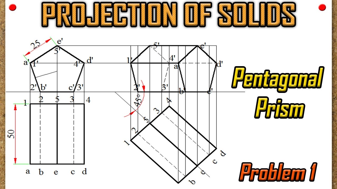 Projection of Solids_Problem 1 in AUTOCAD