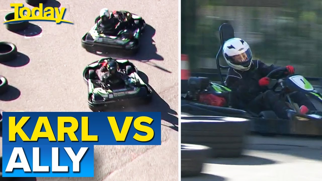 Karl and Ally go head-to-head in go-kart race | Today Show Australia