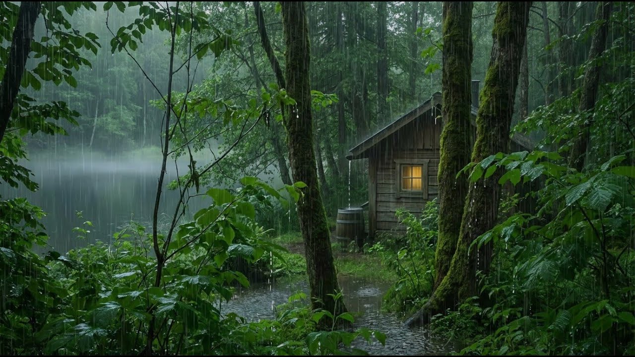 Heavy Rain Therapy 🌲 Natural Forest Sounds for Sleep, Anxiety Relief & Focus