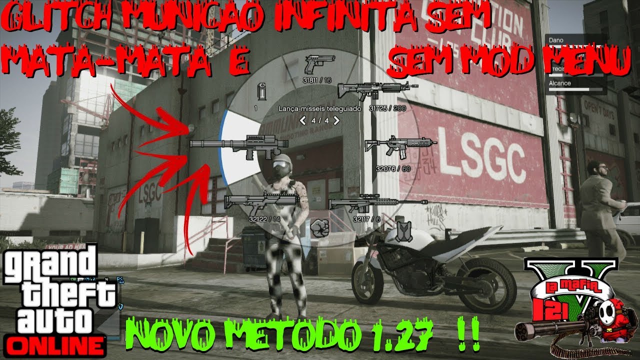 GTA V - GLITCH MUNIÇÃO INFINITA SEM MATA-MATA E SEM MOD/ NOVO MÉTODO 😱