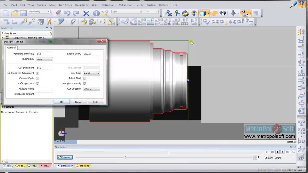 Edgecam Eğitim Videoları Alın Tornalama (Straight Turn)