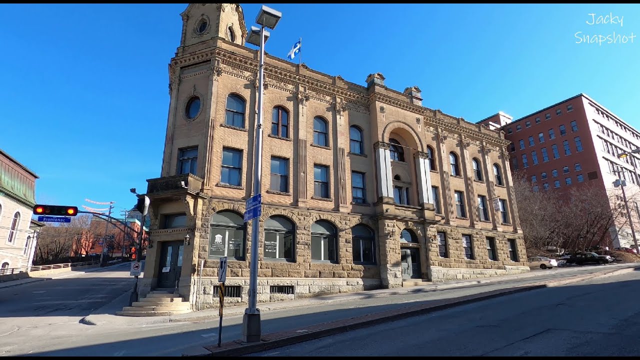 87 [4k] Downtown area of Sherbrooke # Walking Tour # Quebec, Canada