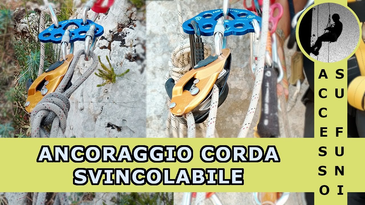Ancoraggio corda svincolabile - inspirato alla manovra dei Vigili del Fuoco SAF Basico