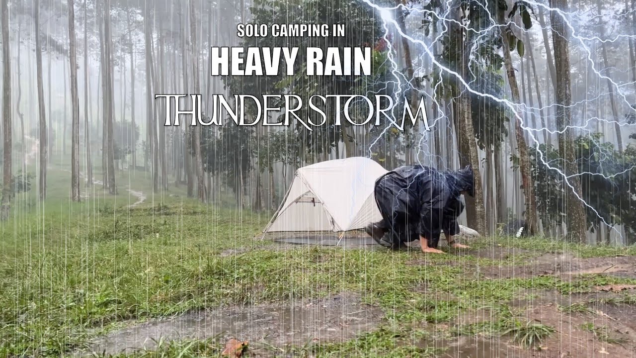 SOLO CAMPING HEAVY RAIN - TENT HOUSE CAMPING RAIN - ASMR