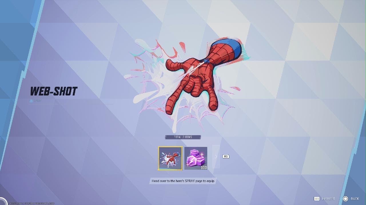 Marvel Rivals Web-Shot Spray Acquired