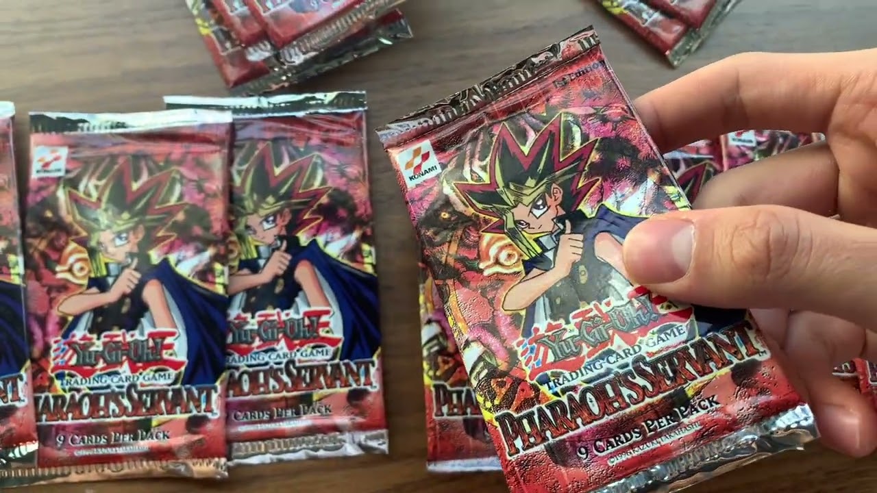 Opening and Scaling a YuGiOh! Pharaoh's Servant PSV 1st Edition North American Booster Box from 2002
