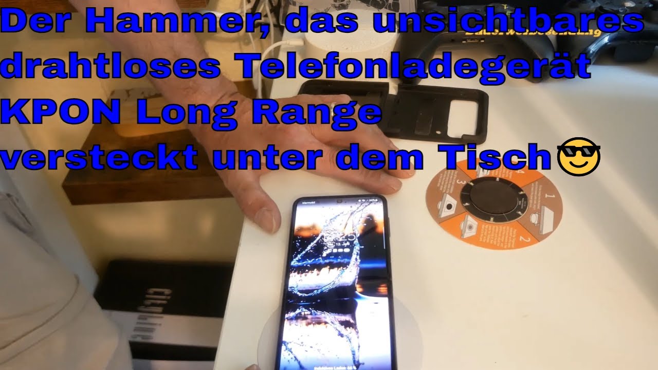 Der Hammer, das unsichtbares drahtloses Telefonladegerät KPON Long Range versteckt unter dem Tisch😎