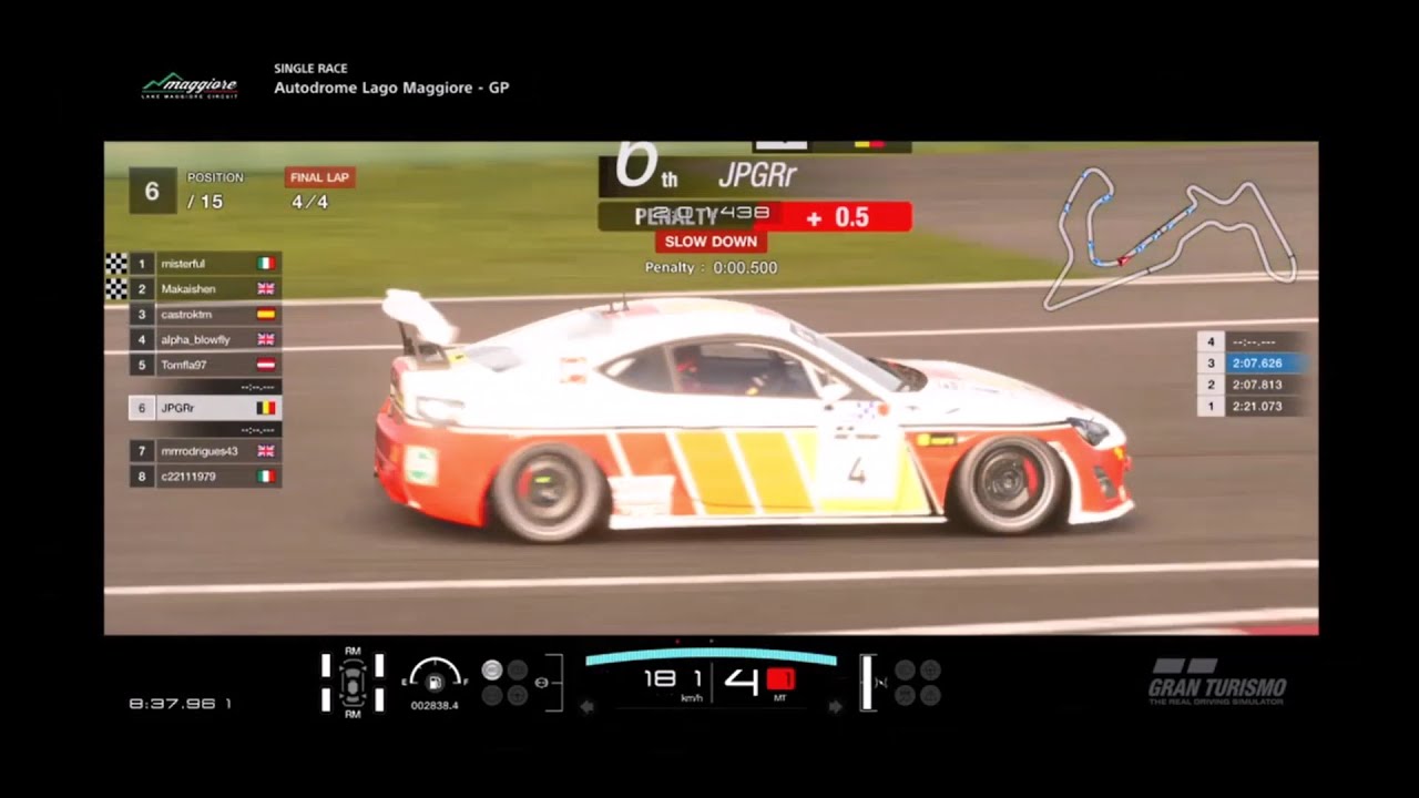 GT Sport lower leagues, Toyota 86 @ Lago Maggiore