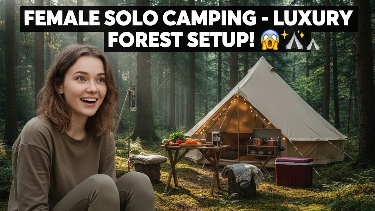 Misty Lake Solo Camping Survival | Building a Hidden Mini Cabin & Cooking Over Fire (Pure ASMR 10) 