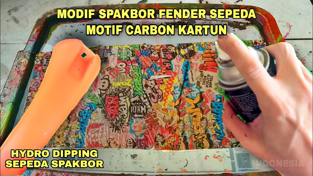 MODIF SPAKBOR FENDER SEPEDA dengan HYDRO DIPPING | HYDRO DIPPING SEPEDA | HYDRO DIPPING INDONESIA