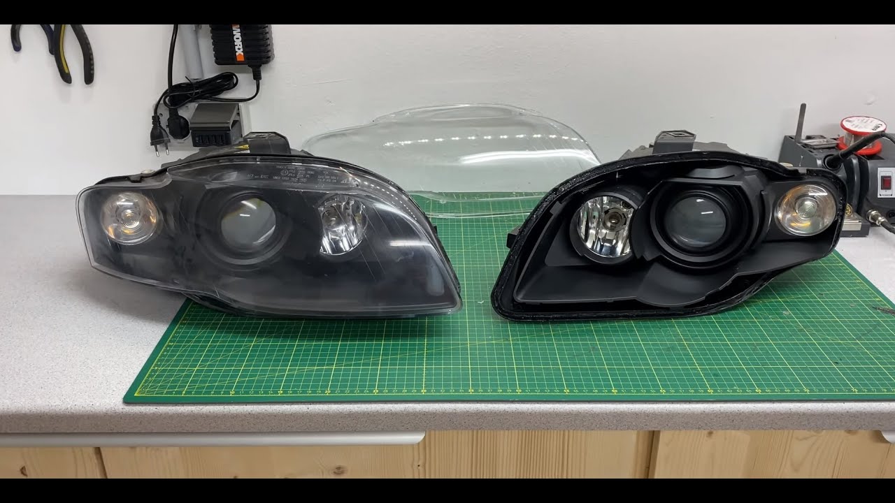 Audi A4 B7 Scheinwerfer schwarz lackiert, kleines Facelifting / Tobi3c