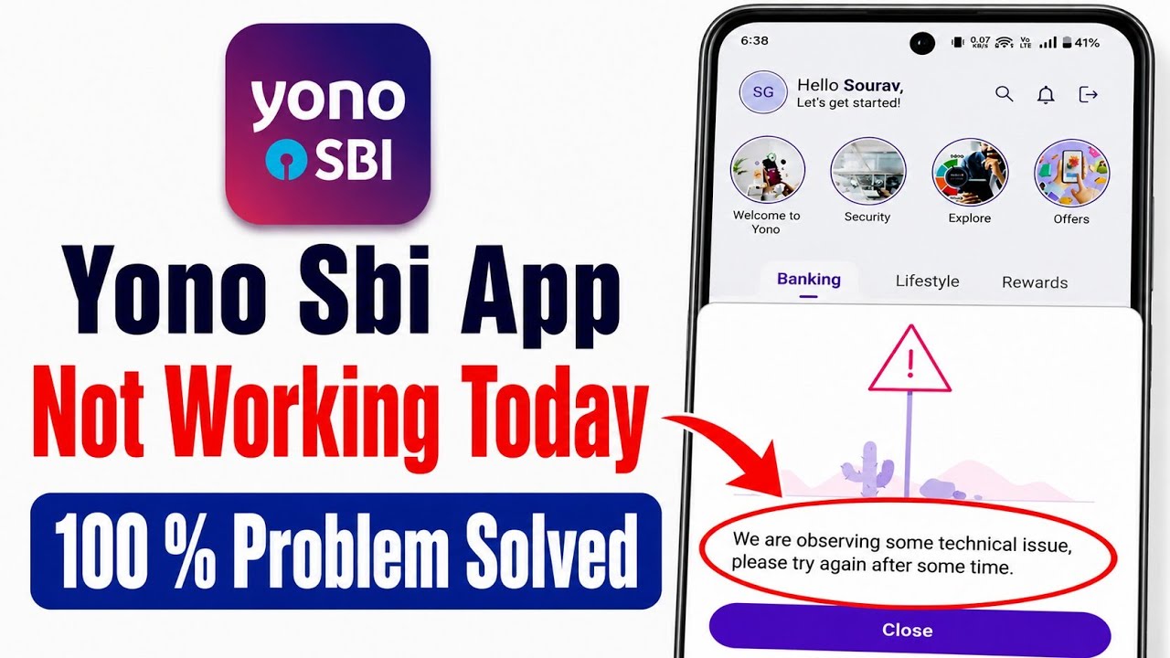 Yono Sbi We are observing some technical issue please try again after some time | SBI Server Down