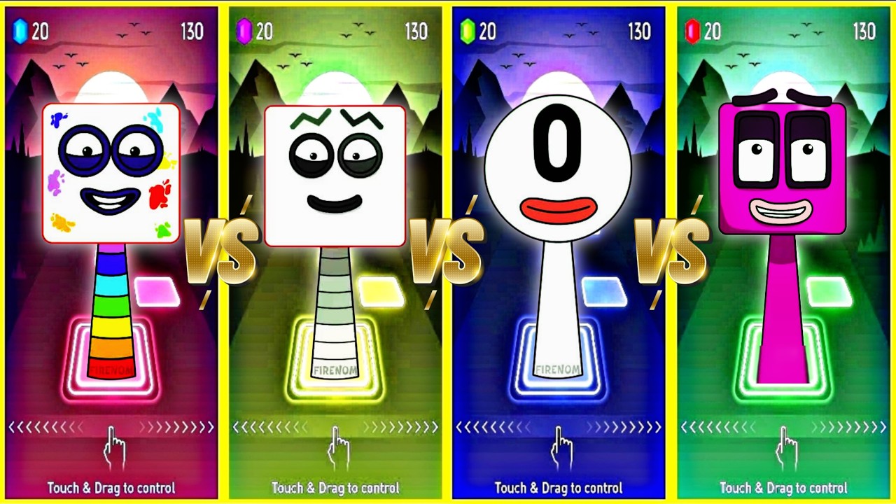 SPRUNKI OC FROM NUMBERBLOCK SEVENTEEN VS NINETEEN VS ZERO VS EIGHTEEN COFFIN DANCE SONG IN TILES HOp