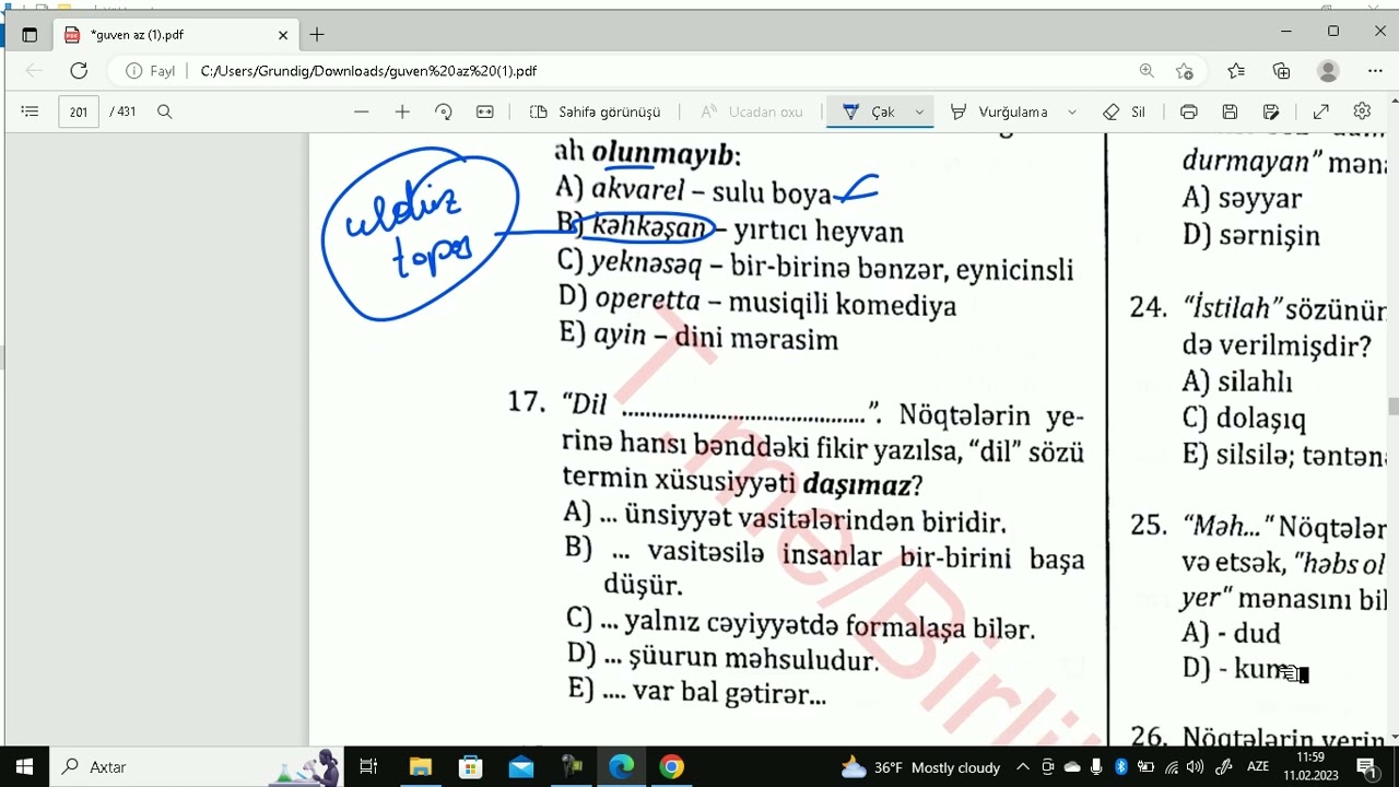 Leksika test izahı güvən nəşriyyatı.Elnur Mehdili 051-785-15-25.