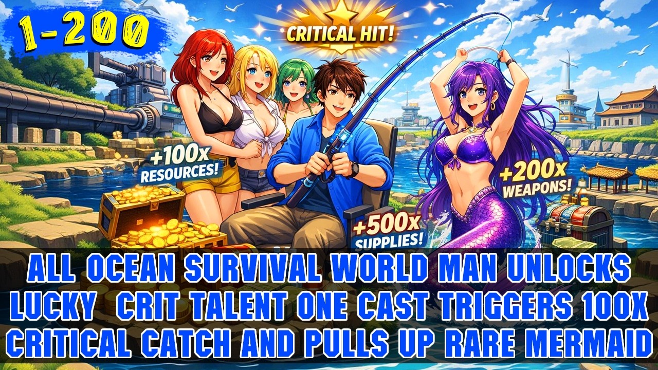 🔥All-Ocean Survival World Man Awakens &ldquo;Luck Crit&rdquo; Talent, Making Every Day Resources Explode 100x!