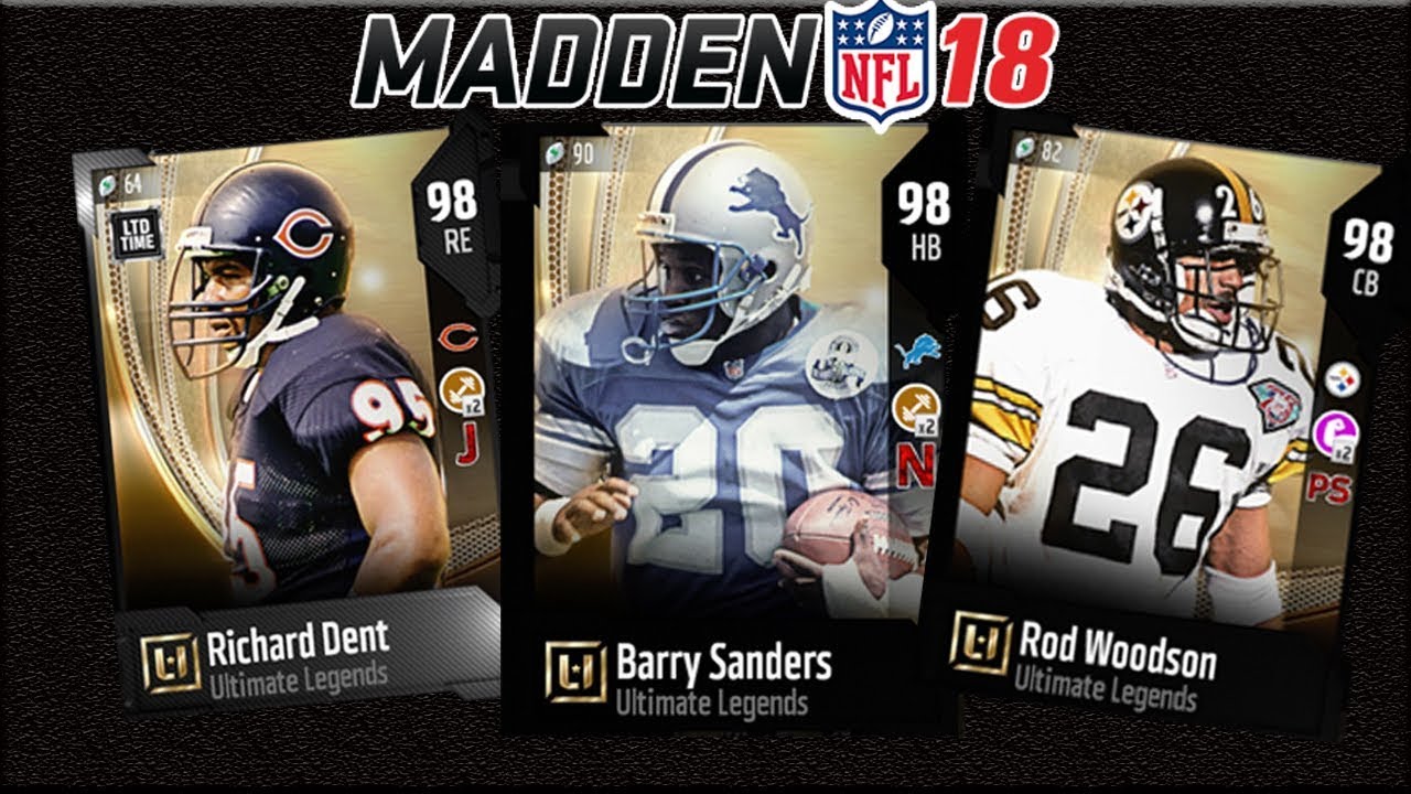 BARRY SANDERS | ROD WOODSON | RICHARD DENT | MADDEN 18 ULTIMATE TEAM PACK OPENING