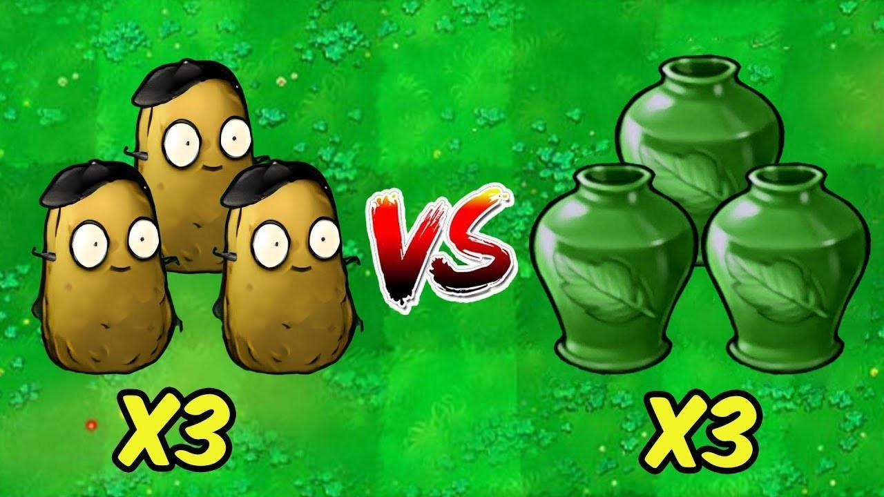 PVZ 1 Hybrid Challenge - 3 Nut Imitater VS 3 Zombie Vases - Who Will Win?